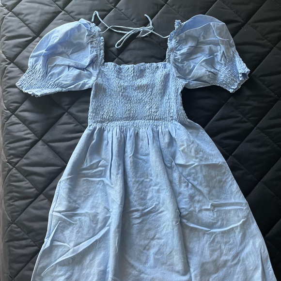 Hill House Athena Nap Dress in Blue Glitter Check XS - Picture 2 of 14